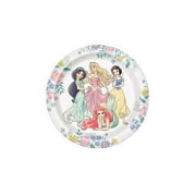 7" Floral Disney Princess Party Disposable Paper Dessert Plates – 8 Count.