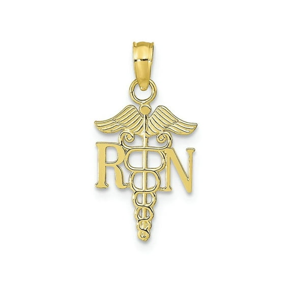 FJC Finejewelers 10k Yellow Gold Rn Caduceus Charm