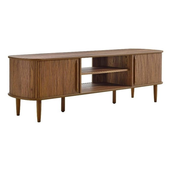Pemberly Row Modern / Contemporary 63" Wood TV Stand in Walnut