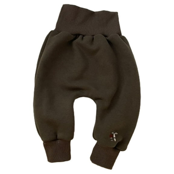 Odeerbi Toddler Boys Girls Cotton Pants Winter Thermal Trousers Fall Winter Warm Pants Fleece Leggings High Waist Thickened Cotton Trousers Outer Wear Green 1-2 Years