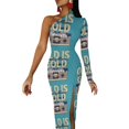 thumbnail image 3 of The Old Music Lovers Half Dleeve Split Dress Women"s evening dress Dress vintage, 3 of 6