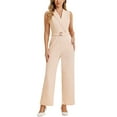 thumbnail image 1 of INSPIRAR CHIC Mono Corto Sin Mangas con Solapa para Oficina con Cinturón Talla XS Beige, 1 of 6
