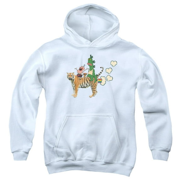 Trevco CN378-YFTH-2 Uncle Grandpa & Fart Hearts Youth Pull-Over Hoodie, White - Medium