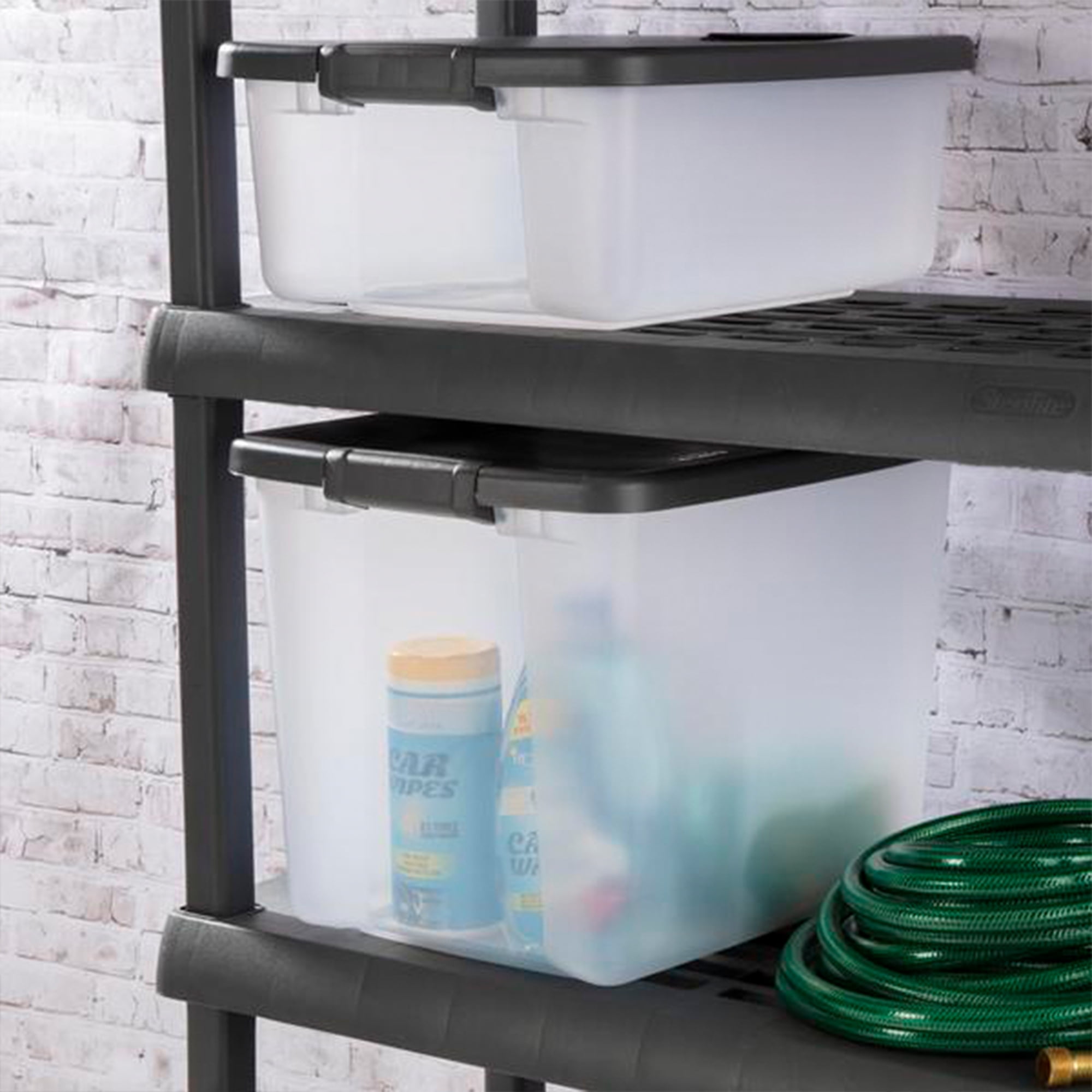 Sterilite 50 Qt Shelftote, Stackable Storage Bin With Latching Lid