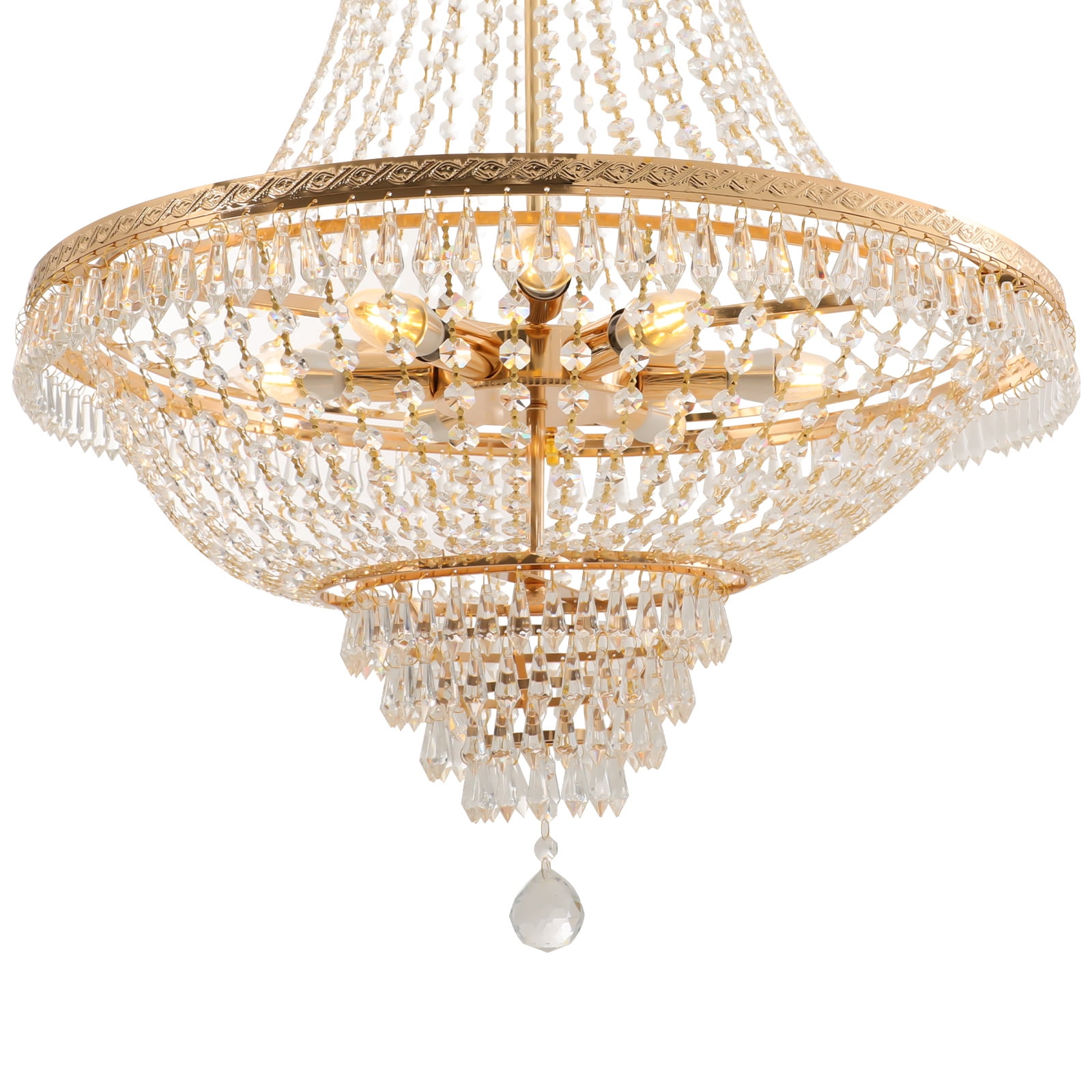 Vintage French Empire Chandelier Luxury Large Foyer Crystal Ceiling Light Height
