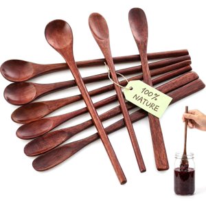 Wooden Spoons for Eating 9 count Wooden Honey Spoons