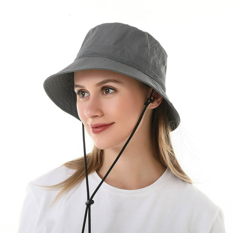 Yuanbang Waterproof Bucket Hat Sun Hats for Women Men Outdoor Travel Fishing Hiking Safari Boonie Floppy Rain Cap Packable-Black, adult Unisex, Size