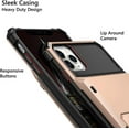 thumbnail image 4 of for iPhone 11 Pro Wallet Case 4-Card Holder Credit ID Slot Flip Door Hidden Pocket Anti-Scratch Dual Layer Hybrid Bumper Armor Protective Hard Shell Back Cover for iPhone 11 Pro 5.8 Rose Gold, 4 of 11