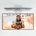 thumbnail image 4 of Hello Fall Abyssinian Scarf Welcome Autumn with Leaves Pumpkins Desk Mat Full Keyboard Mouse Pad Cat Lover Kitten Owner Gifts Large Mousepad - 00011, 4 of 5