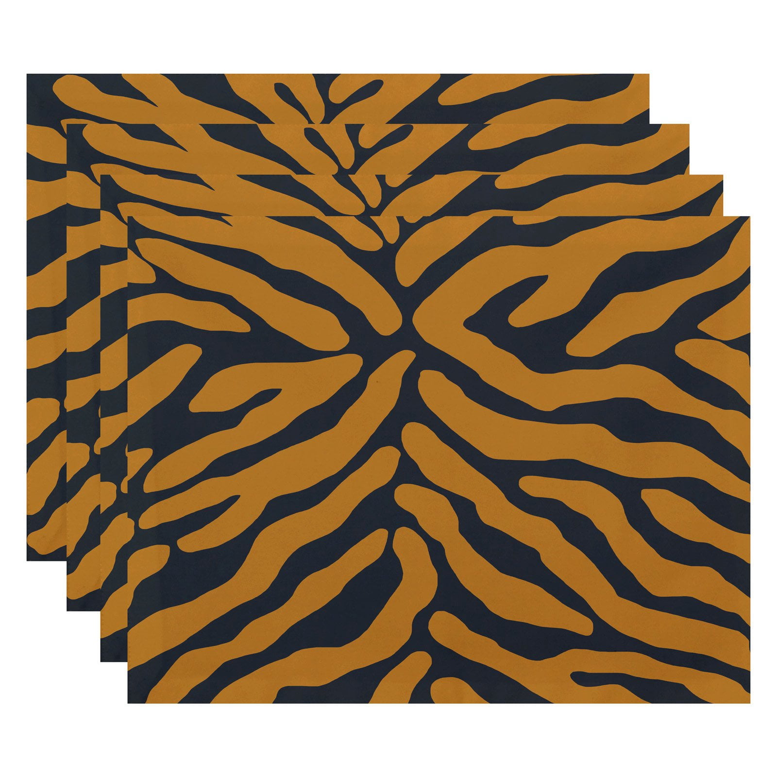 Simply Daisy 18" x 14" Animal Stripe Geometric Print Placemats, Set of 4