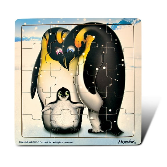 Puzzled Penguin Jigsaw Puzzle – Easy To Play Ocean Life Wooden Animals Puzzle, Fun Educational Toy Puzzle Game & Learning Activity for Kids – Cute Penguin Marine Life 20 Piece Puzzle Size 8 x 8 Inch