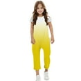 thumbnail image 5 of ATOGUTA Rompers Girl Size 5T-14 Spaghetti Strap Loose Romper Kids Casual Sleeveless Overalls with Pockets Yellow, 5 of 5