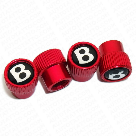 4pcs Universal Fit Bentley Car Wheels Tire Air Valve Caps Stem Dust Cover Red