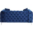 thumbnail image 7 of Morden Fort Modern Contemporary 2 Piece of Accent Chair and Loveseat with Deep Button Tufting Dutch Velvet, Solid Wood Frame and Iron Legs-Navy Blue, 7 of 7