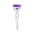 thumbnail image 3 of ANGARA Natural Claw-Set Cushion 3.1 ct Amethyst Solitaire Engagement Ring in 14K White Gold for Women (Size-9mm) | February Birthstone, Anniversary, Jewelry Gift for Women | Natural Amethyst Ring, 3 of 8