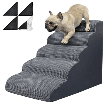 Dog Stairs to high beds, 5 step dog stairs for 30 inches couch-bed, pet stairs for small old large dogs and cats, dog ramp climbing to 20-30 inch bed, Non-Slip balanced dog ramps for Indoor stairs,