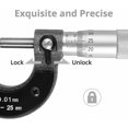 thumbnail image 4 of Calibrador de micrómetro exterior preciso, herramienta de medición de diámetro exterior, micrómetro de 0-25mm, graduación de 0,01mm para reparación de automóviles y automoción,, 4 of 5