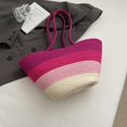 thumbnail image 4 of Bolso Tejido Hilo Algodón Hombro Compras (rosa) Rojo, 4 of 9