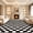 Checkered Black & White, variant on ZRSDIXK 8'x10' Area Rugs for Living Room, Large Shag Fluffy Rug Checkered Carpet, Beige & White