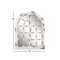 thumbnail image 3 of DecMode 37" x 48" White Window Pane Inspired Wall Mirror with Arched Top and Distressing, 3 of 13