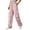 Pink, variant on Womens High Waist Belted Cargo Wide Leg Pants Quick Dry Solid Straight Pockets Casual Long Trousers for Summer Outdoor Streetwear Pink XL(XL)