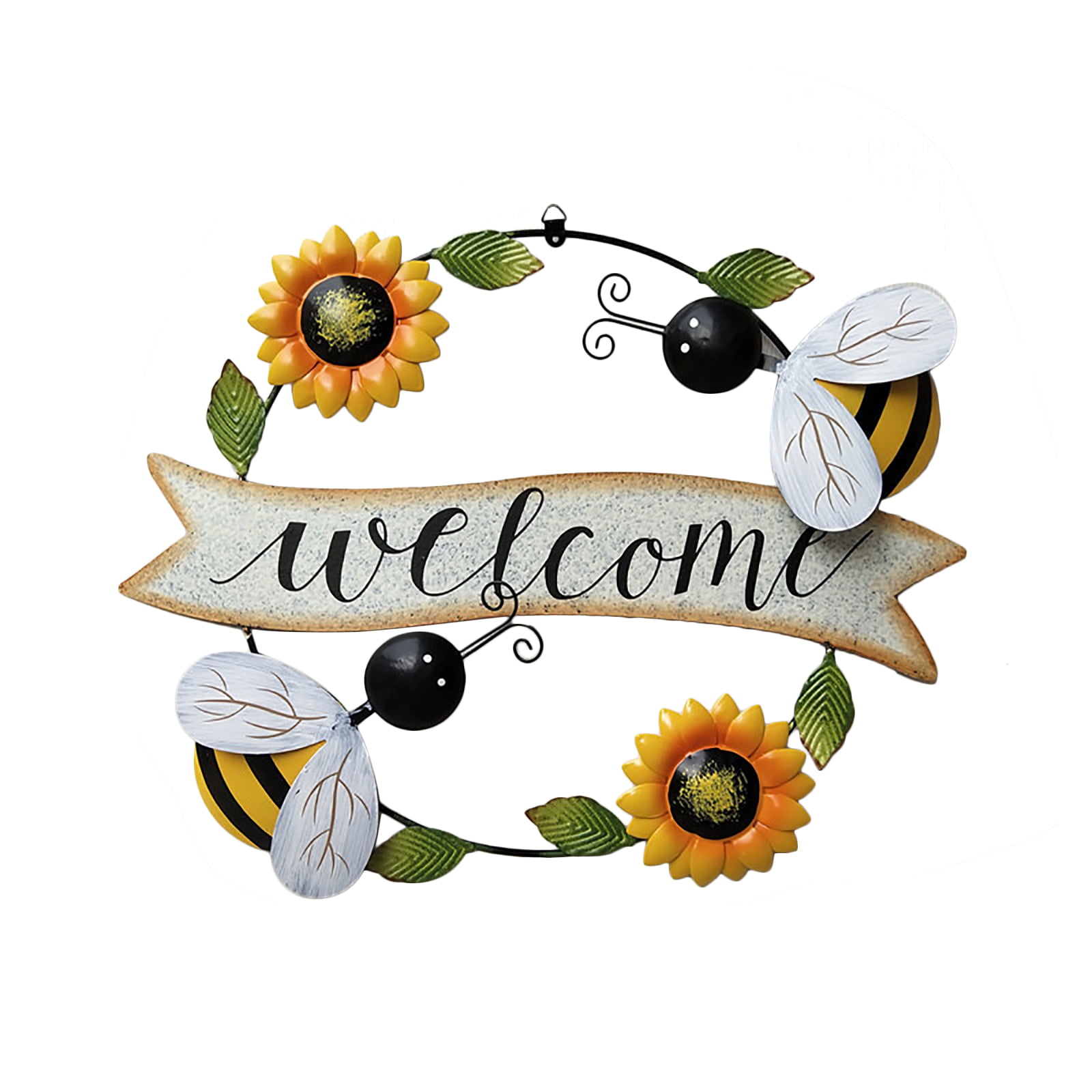 Sunflower Welcome Sign Decorative Vintage Metal Wall Hanging Home Garden Decor Welcome Plaque for Front Door Garden 