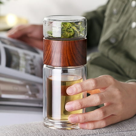 

chaolangshun Glass Water Bottle Nice-looking Healthy Heat-resisting Water Bottle Plastic Leak-proof Drinking Cup for Home