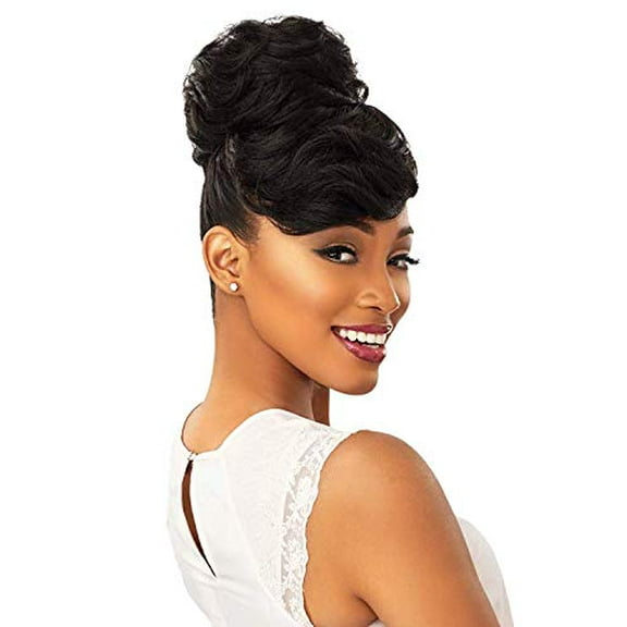 Sensationnel synthetic hair INSTANT BUN WITH BANGS - CARLA - 1B