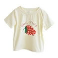 thumbnail image 4 of Gubotare Girls Shirts Summer Fashion Girls' Short Sleeve T Shirt Short Sleeve Tee for Girls (Beige,Size 1-2 Years), 4 of 5