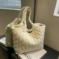 thumbnail image 4 of Bolso de mano acolchado para mujer, bolso de hombro grande, bolso de diseñador, bolso de trabajo con cremallera, bolso de mano de plumón, 4 of 6