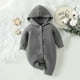 thumbnail image 2 of Body De Bebé Canastilla Onesies Para Niños Pequeños Niñas Color Lindo Tejido Invierno Grueso Mantener Caliente Sudadera Con Capucha Mono Mameluco Gris Odeerbi  LM103-3749, 2 of 9