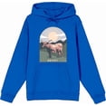 thumbnail image 4 of Western Howdy Cow Long Sleeve Adult Hooded Sweatshirt-XXL-Blue, 4 of 6