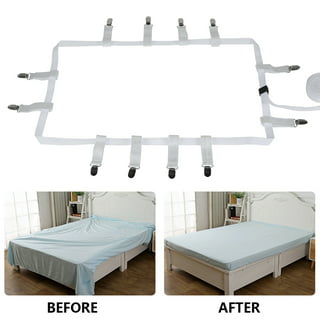 ACEDÉCOR Sheet Straps, Fitted Sheet Clips Under Mattress Keeping Sheets in  Place, Bed Sheet Holder Straps for Twin, Full, Queen, King(White)