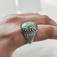 thumbnail image 5 of Tibetan Turquoise Ring, Silver Jewelry, 925 Silver Ring, Father's Day, AAA Natural Turquoise, December Birthstone Ring, Heavy Mens Ring, Spiritual Healing Gemstone, Christmas, Signet Mens Ring, 5 of 7