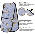 thumbnail image 2 of Yayeee Double Oven Mitt Kitchen Heat Resistant Baking 35" x7" Quilted Cotton Glove, Cartoon Otters Pattern, 2 of 6