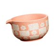 thumbnail image 2 of Cuenco para matcha hecho a mano, herramienta de preparación portátil con pico vertedor para uso japonés. Rosa, 2 of 9