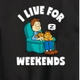 thumbnail image 3 of Garfield - I Live For Weekends - Toddler And Youth Crewneck Fleece Sweatshirt, 3 of 5