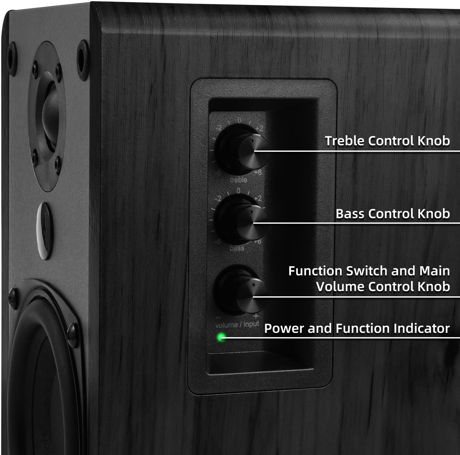 SINGING WOOD BT25 Bluetooth Powered Bookshelf Speakers for Record Player  with Built-in Amplifier -Studio Monitor Speaker - Full Function Remote 