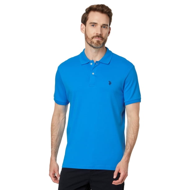 Remera Polo U.S. Polo Assn. Interlock Sólida Azul Beacon Talle L