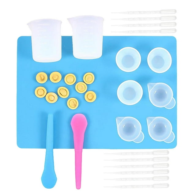 segolike Tasses de Mesure en Silicone Kit d'Outils de Mélange de Résine, Tasses de Mélange en Silicone Outils de Colle DIY pour Moule de Coulée en Résine Époxy 27 Pcs