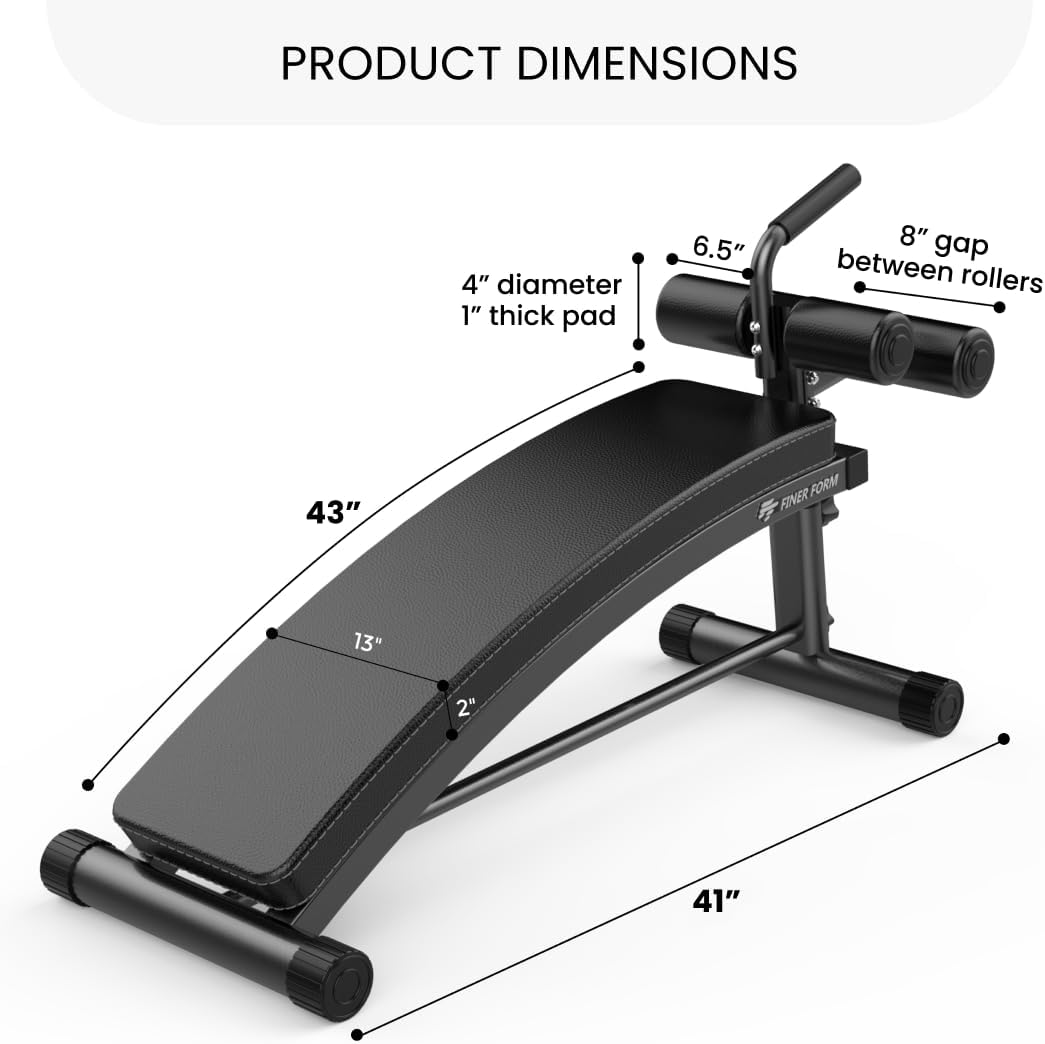 Finer Form Gym-Quality Sit Up Bench with Reverse Crunch Handle for Ab Exercises (Black) - image 5 of 6