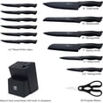 thumbnail image 2 of ZJQYDS Knife Set, Dishwasher Safe Kitchen Knife Set with Block, 15 Pcs Black Kitchen Knife Sets with Block Self Sharpening, 6 Steak Knives, Black, 2 of 7