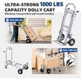 thumbnail image 2 of Heavy Duty 2-in-1 Appliance Cart Hand Truck Dolly, 1000 Lbs Capacity, Inflatable Wheels - Ideal for Moving Appliances, Boxes, Furniture, Folds Easily for Storage, Perfect for Indoor & Outdoor Use, 2 of 14