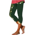 thumbnail image 3 of TaTaai Women St. Patrick's Day Allover Print High Waist Capri Leggings Skinny Stretchy Breathable Non See-through Machine Washable Holiday Party Sports Casual Wear Gift, 3 of 5