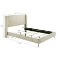 thumbnail image 3 of Roundhill Furniture Mavela Wide Wale Corduroy Panel Queen Bed with 2 Nightstands and Bench, Cream, 3 of 15