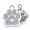 Silver, variant on Personalized Dog Tag Custom Engraving of Content for Your Pet's Name and Information Cute Paw Shaped Pet Id Tag Dog Footprint Silver