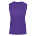 thumbnail image 7 of Workout Tank Top for Women Crew Neck Sleeveless Tops Tees Shirts Jogging Athletic Comfy Tanks Solid Color (XX-Large, Purple), 7 of 7