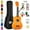 Orange, variant on Everjoys 21" Soprano Ukulele Beginner Kit w/ Free Online Lesson, Gig Bag, Strap, Digital Tuner, Spare String, Picks, Polishing Cloth, Rainbow Series