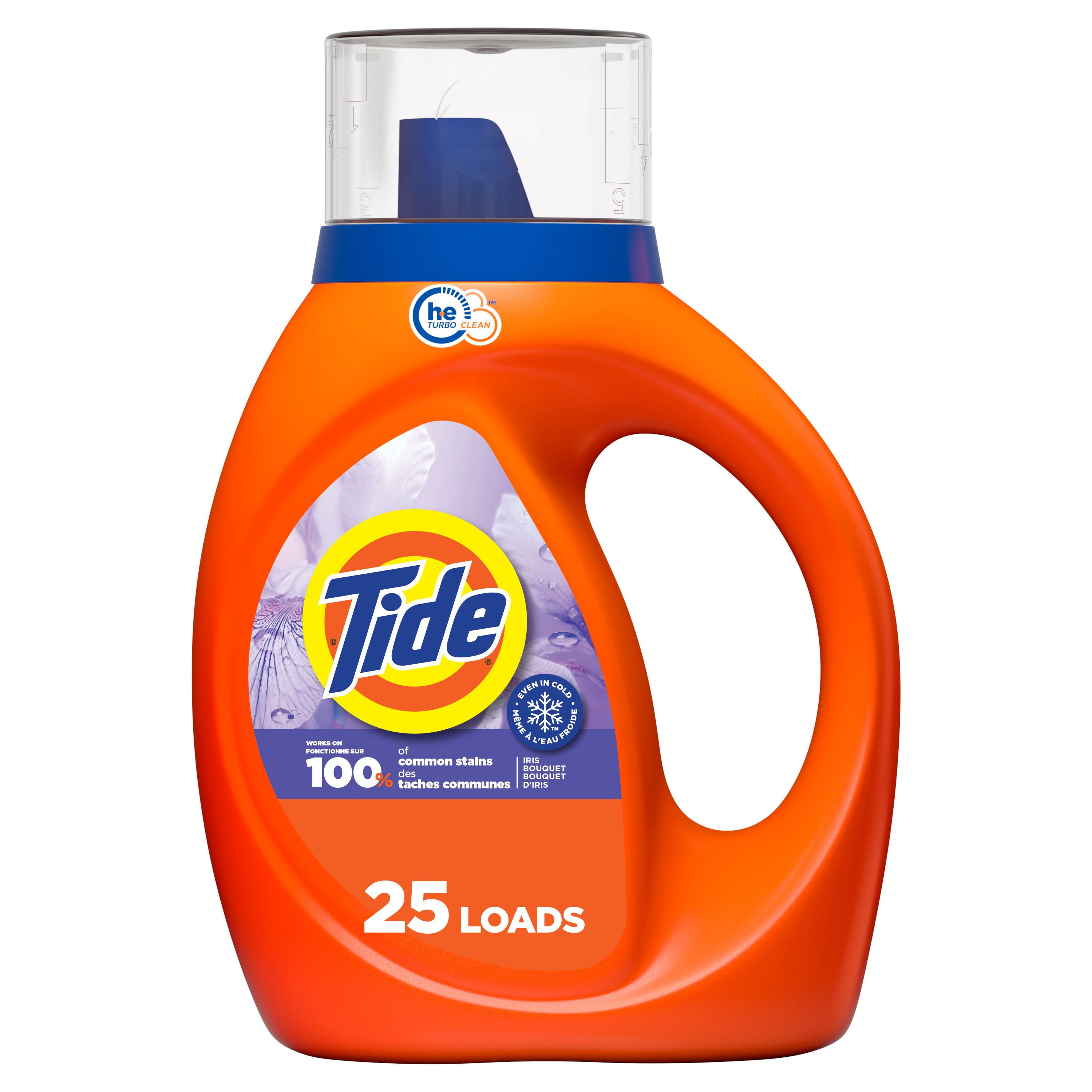 Tide Liquid Laundry Detergent 1 Litre, Iris Bouquet Scent, HE Compatible, Cold Water Clean Liquid Detergent, 1L