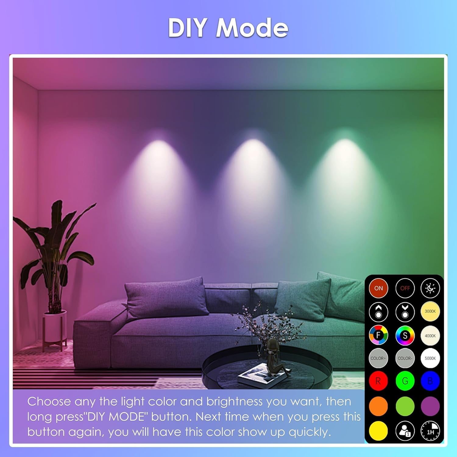 FTL BR20 LED Light Bulbs Color Changing, R20 Dimmable Flood Light Bulbs for Recessed Lighting, 30 Colors,2700K-6000K, Timer, 6-Pack
